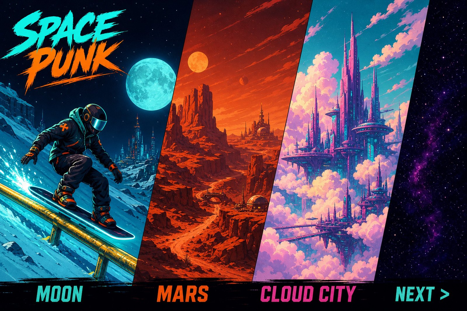 Moon, Mars, Cloud City, and the next world